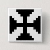 Pixel-Art Schwarzes Kreuz-Symbol  Button (Vorderseite)