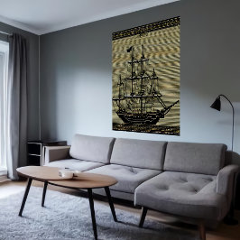 Pixel Art, Segelboot auf See | Art der AI Poster
