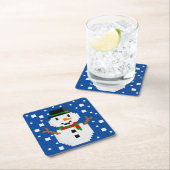 Pixel Art SNOWMAN 1 Rechteckiger Pappuntersetzer (Vor Ort)