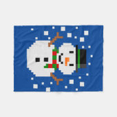 Pixel Art SNOWMAN Fleecedecke (Vorderseite (Horizontal))