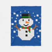 Pixel Art SNOWMAN Fleecedecke (Vorderseite)