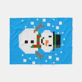 Pixel Art SNOWMAN Fleecedecke (Vorderseite (Horizontal))
