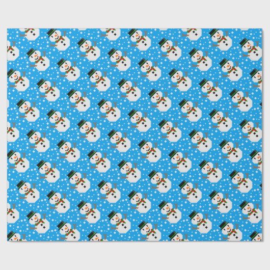 Pixel Art SNOWMAN Geschenkpapier (Flach)