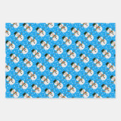 Pixel Art SNOWMAN Geschenkpapier Set (Vorderseite)