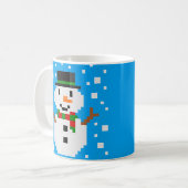 Pixel Art SNOWMAN Kaffeetasse (Vorderseite Links)