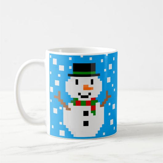 Pixel Art SNOWMAN Kaffeetasse (Links)