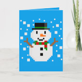 Pixel Art SNOWMAN Karte (Vorderseite)