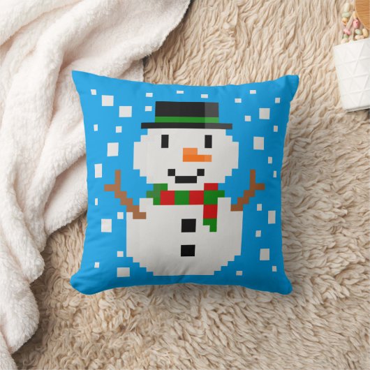 Pixel Art SNOWMAN Kissen (Decke)
