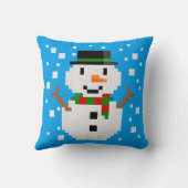 Pixel Art SNOWMAN Kissen (Rückseite)