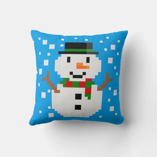 Pixel Art SNOWMAN Kissen (Rückseite)