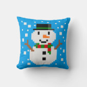 Pixel Art SNOWMAN Kissen (Vorderseite)