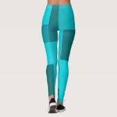 Pixel Art Style - Cooles Aquamarines Blockmuster Leggings (Rückseite)