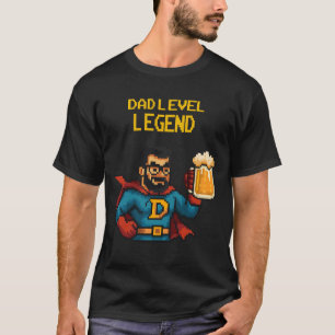 Pixel Art Superhero Vater T - Shirt, Vatertag Gesc T-Shirt
