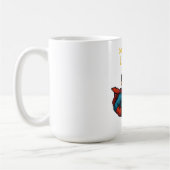 Pixel Art Superhero Vater Tasse, Vatertag Geschenk Kaffeetasse (Links)