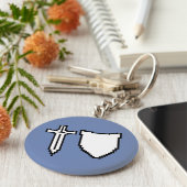 Pixel Art Sword and Shield Schlüsselanhänger (Seite)