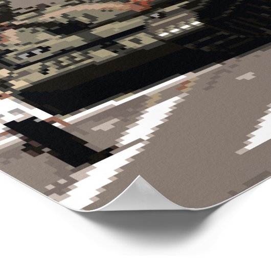 Pixel Art Tank Man (History in Pixels) Poster (Ecke)