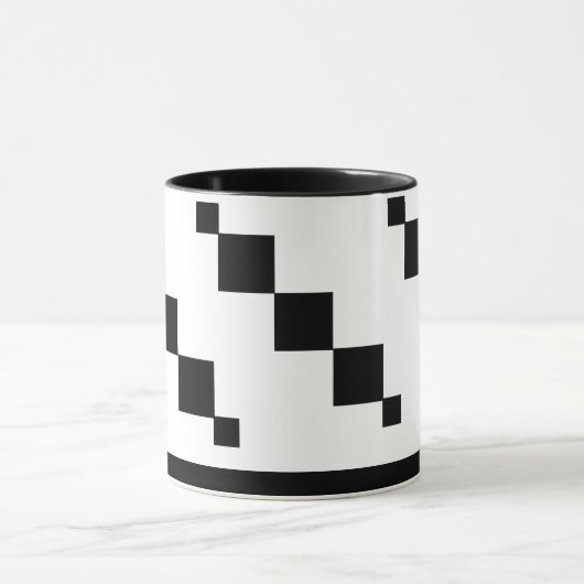 Pixel Art Tasse - Schwarz/Weiß Minimalistisch (Zentrum)