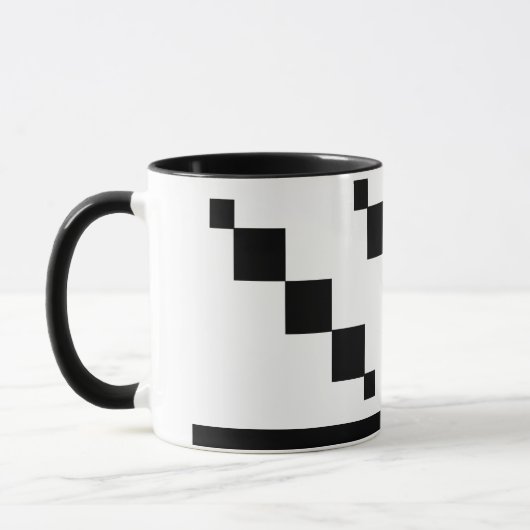 Pixel Art Tasse - Schwarz/Weiß Minimalistisch (Links)