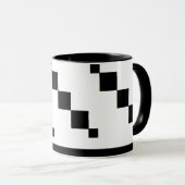 Pixel Art Tasse - Schwarz/Weiß Minimalistisch (VorderseiteRechts)