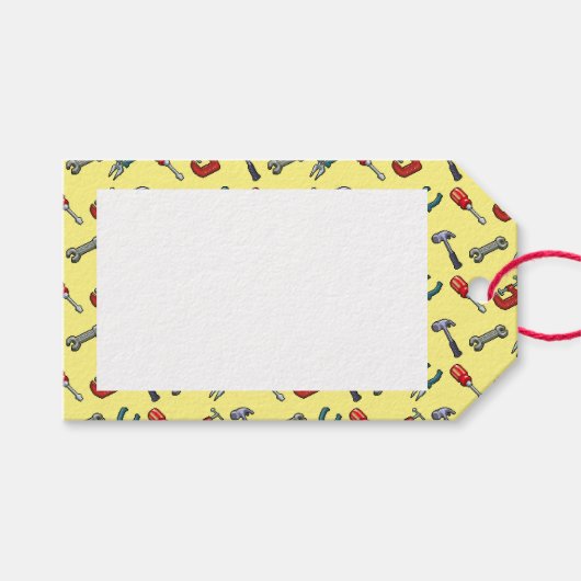 Pixel Art Tool Muster mit Hammer Vize und Zangen Geschenkanhänger (Vorderseite (Horizontal))