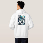 Pixel Art und Monster Hoodie (Schwarz voll)