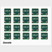 Pixel Art Up Studies Square Quadratischer Aufkleber (Blatt)