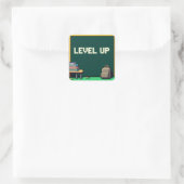 Pixel Art Up Studies Square Quadratischer Aufkleber (Tasche)
