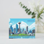 Pixel Art Vancouver Canada Postkarte (Stehend Vorderseite)