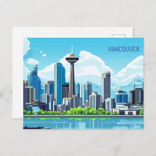 Pixel Art Vancouver Canada Postkarte (Vorne/Hinten)