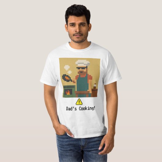Pixel Art Vater's Cooking T-Shirt (Vorne ganz)