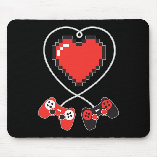 Pixel Art Videospiel Controller Valentinstag Gam Mousepad (Vorne)