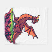 Pixel Art Vintag Dragon Fleecedecke (Vorderseite (Horizontal))