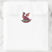 Pixel Art Vintag Dragon Runder Aufkleber (Tasche)