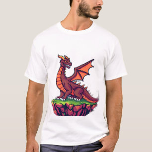 Pixel-Art Vintage-Drache T-Shirt