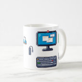 Pixel-Art von PC-Komponenten Kaffeetasse (VorderseiteRechts)