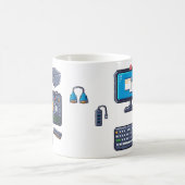 Pixel-Art von PC-Komponenten Kaffeetasse (Mittel)