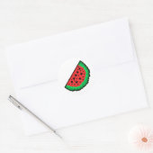 Pixel art Watermelon-Aufkleber Runder Aufkleber (Umschlag)