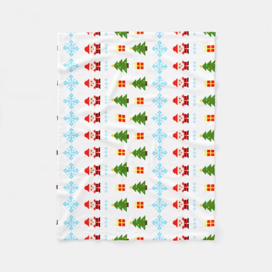 Pixel Art Weihnachten Fleecedecke (Vorderseite)