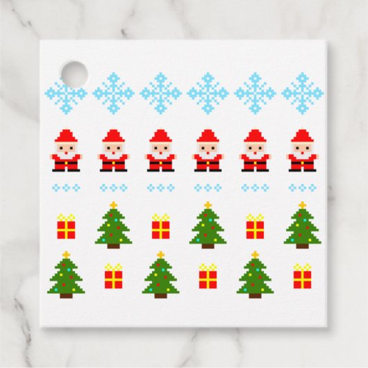 Pixel Art Weihnachten Geschenkanhänger (Vorderseite)