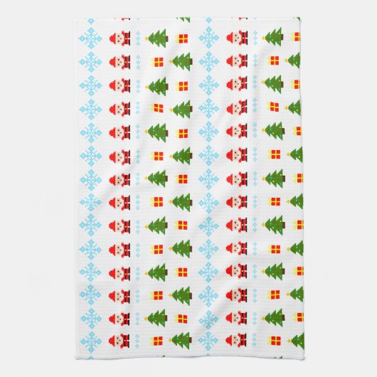 Pixel Art Weihnachten Geschirrtuch (Vertikal)