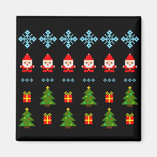 Pixel Art Weihnachten Magnet (Vorne)