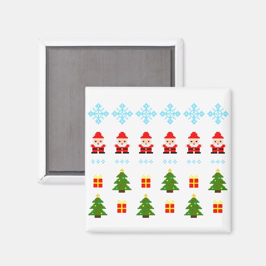 Pixel Art Weihnachten Magnet (Vorderseite/Rückseite)