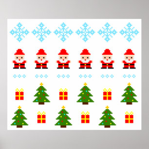 Pixel Art Weihnachten Poster