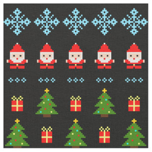 Pixel Art Weihnachten Stoff
