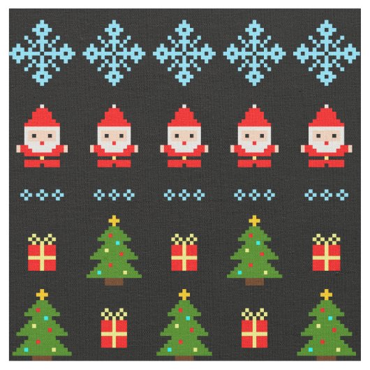Pixel Art Weihnachten Stoff (Nahaufnahme)