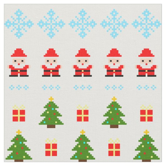 Pixel Art Weihnachten Stoff (Nahaufnahme)
