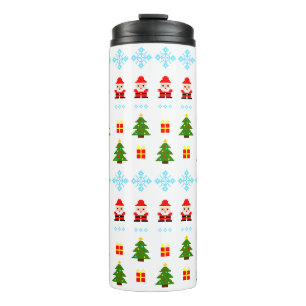 Pixel Art Weihnachten Thermosbecher