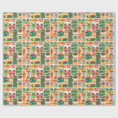 Pixel-Art-Weihnachtsgeschenkmuster Geschenkpapier (Flach)
