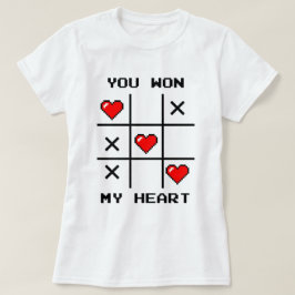Pixel Art "You Won My Heart" Tic Tac Toe Gamer T-Shirt