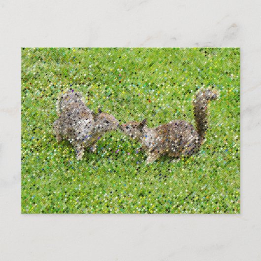 Pixel Art - zwei Eichhörnchen Postkarte (Vorderseite)